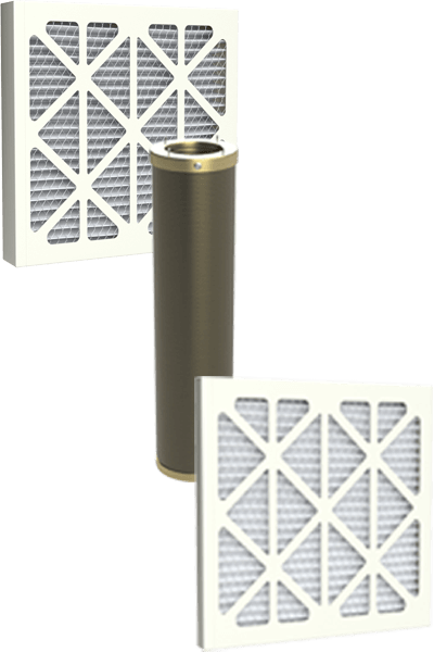 Odor control carbon air filtration systems filters setup.